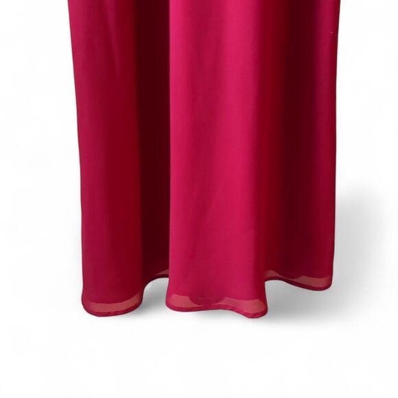 Michaelangelo Red Satin Spaghetti Strap Formal Gown Size 4 Long Evening Dress - Picture 2 of 8